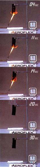 エアロフレックス エラストマー・フォームの燃焼テスト